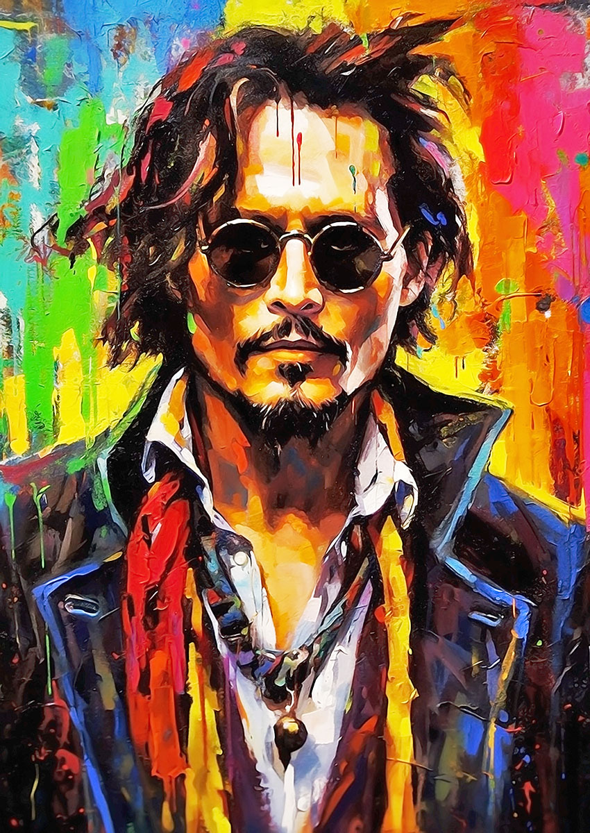 Johnny Depp Pop Art Portrait Canvas Print & Poster Wall Art - AI PRINT LAB